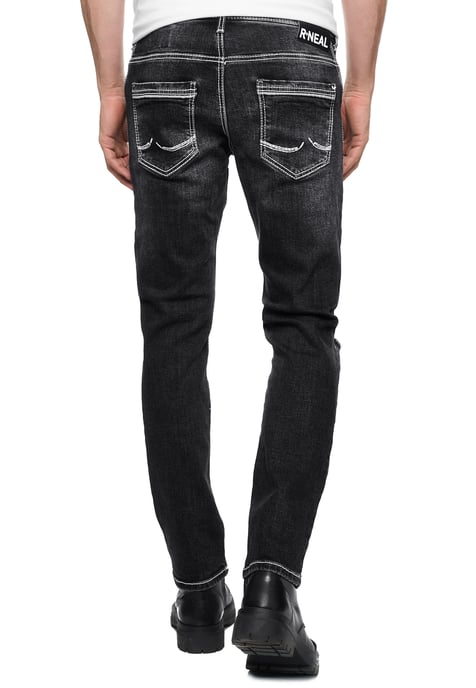 Jeansbroek "NISHO" straight fit biker katoen stretch - Image 5