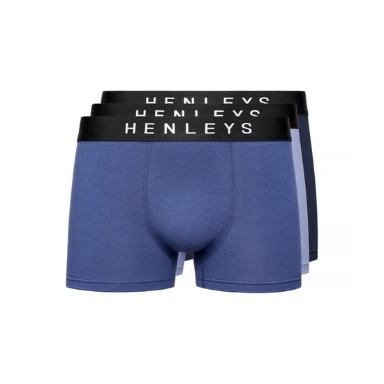 Henleys Heren Inky Boxershorts (Set van 3) (Blauw) - Image 3