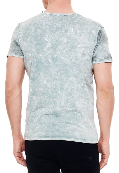Acid washed T-shirt met prints - Image 5
