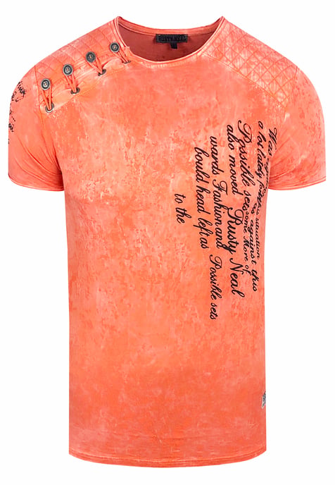 T-shirt met prints, gewassen met zuur - Image 1