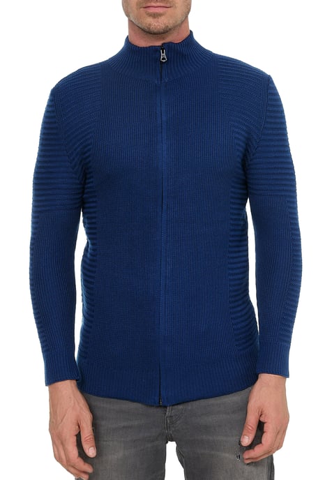 Fijne gebreide jas in biker-stijl met slim fit pasvorm - Image 4