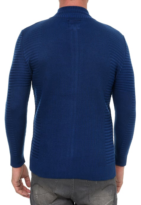 Fijne gebreide jas in biker-stijl met slim fit pasvorm - Image 5