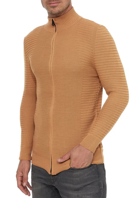 Fijne gebreide jas in biker-stijl met slim fit pasvorm - Image 4
