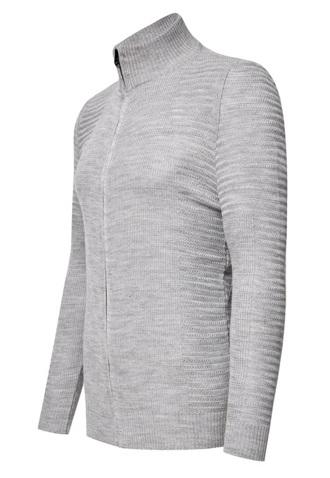 Fijne gebreide jas in biker-stijl met slim fit pasvorm - Image 2
