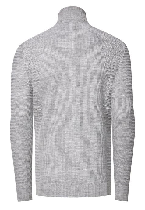 Fijne gebreide jas in biker-stijl met slim fit pasvorm - Image 3