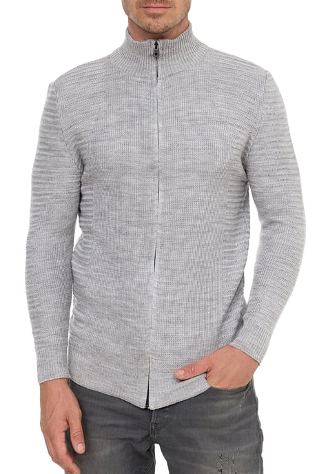 Fijne gebreide jas in biker-stijl met slim fit pasvorm - Image 4