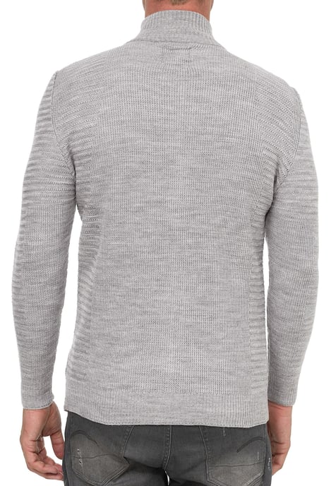Fijne gebreide jas in biker-stijl met slim fit pasvorm - Image 5