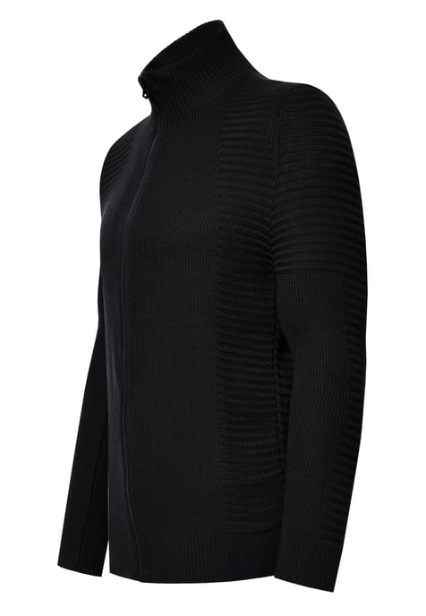 Fijne gebreide jas in biker-stijl met slim fit pasvorm - Image 2