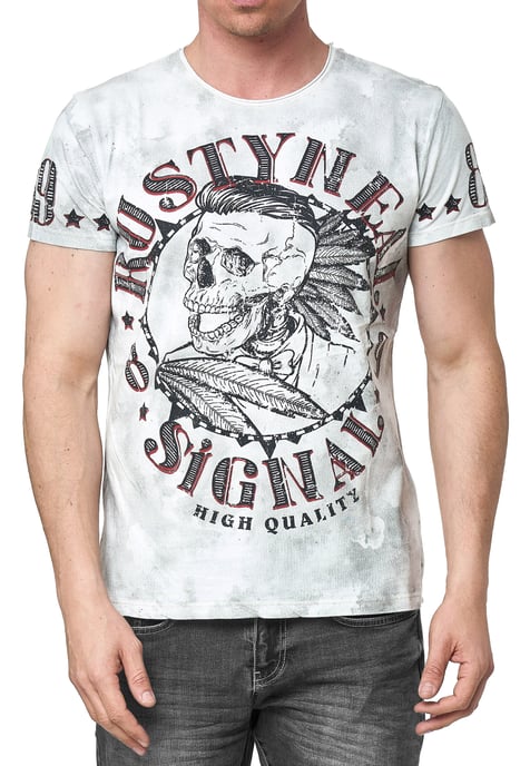 T-shirt met een was met schedelprint - Image 3