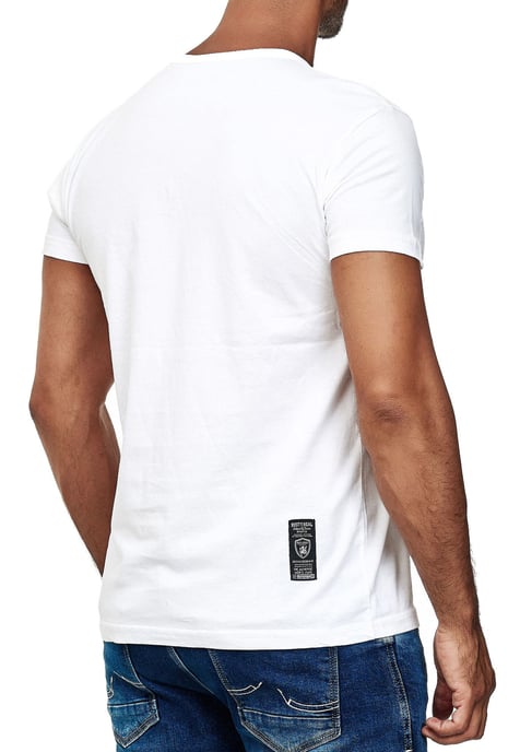 Olie-gewassen T-shirt met knoopsluiting - Image 4