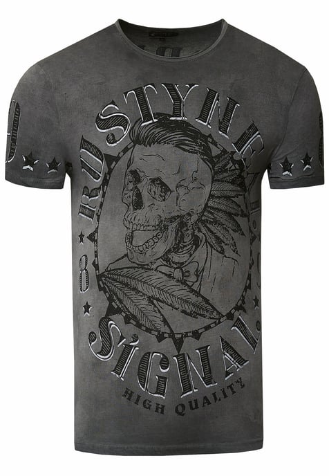 T-shirt met een was met schedelprint - Image 1