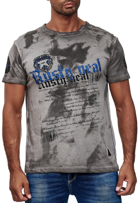T-shirt met logo-print en knoopsluiting - Image 3