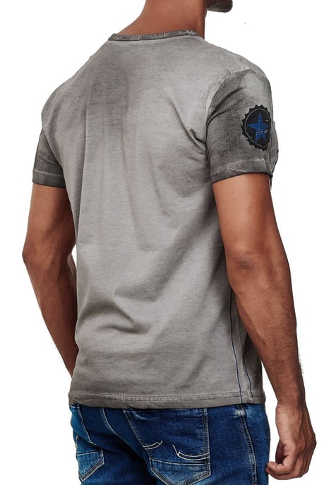 T-shirt met logo-print en knoopsluiting - Image 5