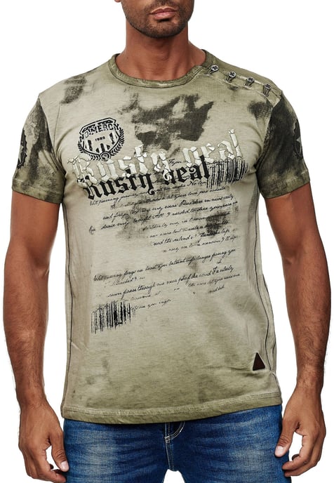 T-shirt met logo-print en knoopsluiting - Image 3