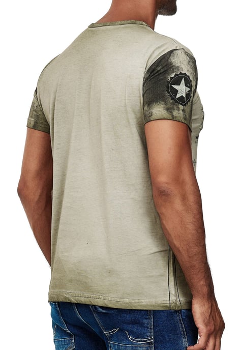 T-shirt met logo-print en knoopsluiting - Image 4