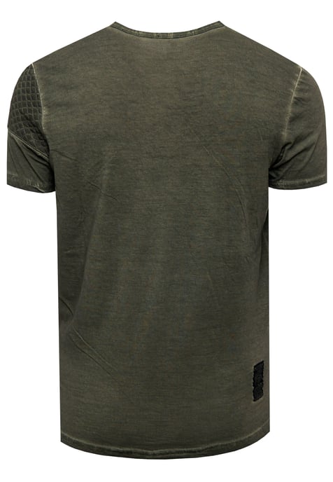 Olie-gewassen T-shirt met knoopsluiting - Image 2