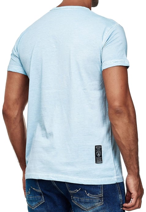 Olie-gewassen T-shirt met knoopsluiting - Image 5