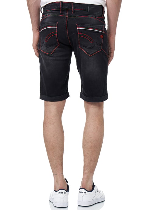 Jeansshorts "RUBEN" met contrastnaad en open knoopsluiting - Image 5