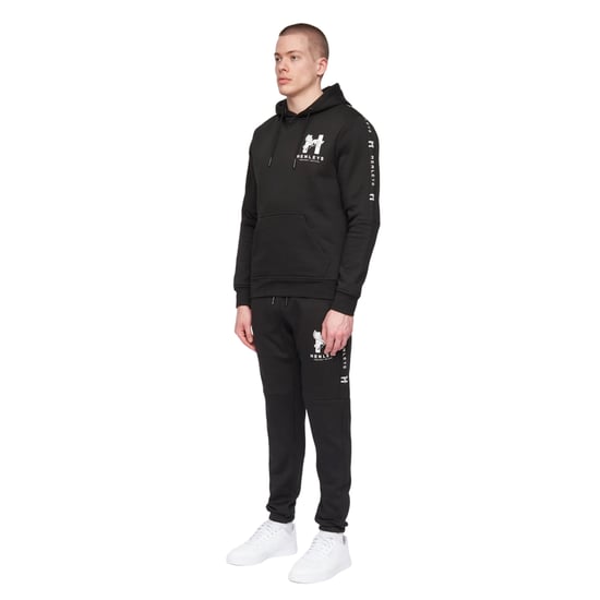 Henleys Heren Tapehen Hoodie (Zwart) - Image 3