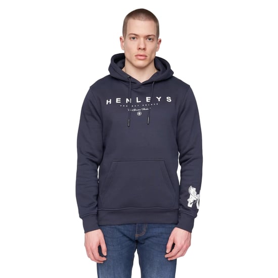 Henleys Heren Hentyme Logo Hoodie (Marine) - Image 1