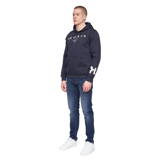 Henleys Heren Hentyme Logo Hoodie (Marine) - Image 3