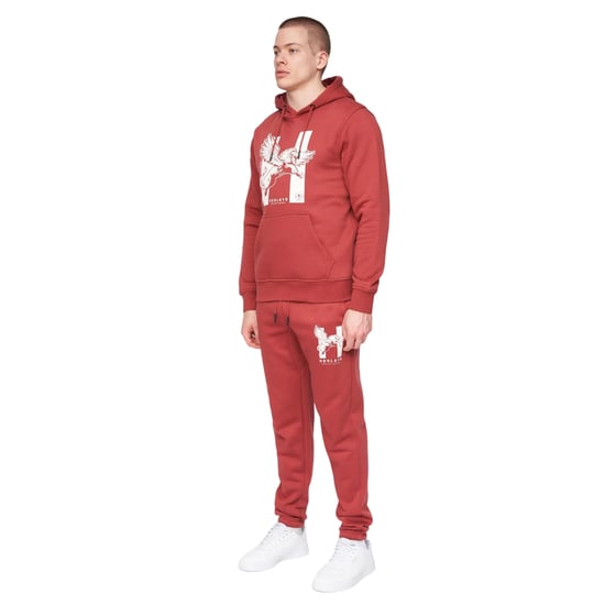 Henleys Heren Curveball Hoodie (Diep rood) - Image 3