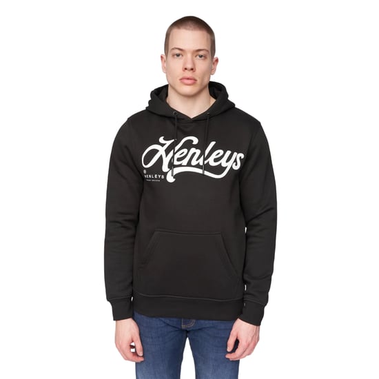 Henleys Heren Scripthen Hoodie (Zwart) - Image 1