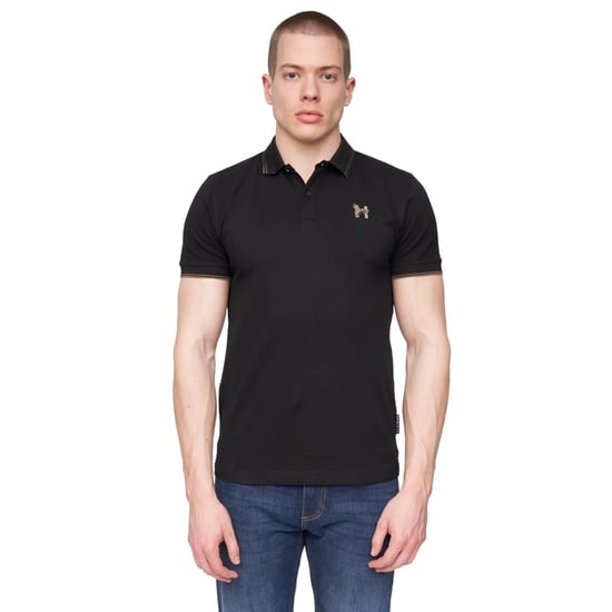 Henleys Heren Henflare Poloshirt (Zwart) - Image 1