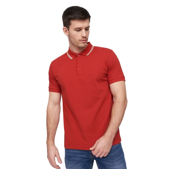 Duck and Cover Heren Samtrase Polo Shirt (Rood) - Image 3