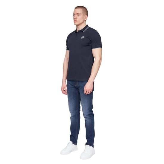 Henleys Heren Henflare Poloshirt (Marine) - Image 3