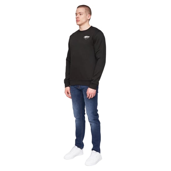 Henleys Heren Scripthen Crew Neck Sweatshirt (Zwart) - Image 3