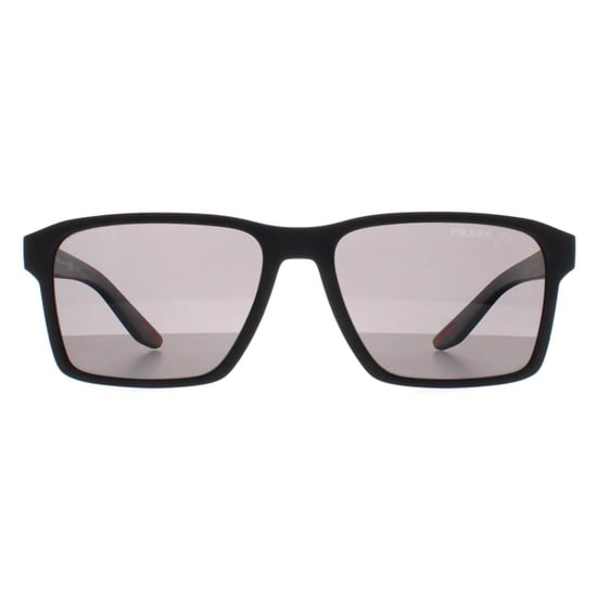 Prada Sport Rechthoek Heren Zwart Rubber Donkergrijs Gepolariseerd PS05YS - Image 1