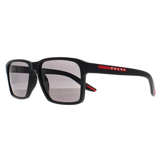 Prada Sport Rechthoek Heren Zwart Rubber Donkergrijs Gepolariseerd PS05YS - Image 2