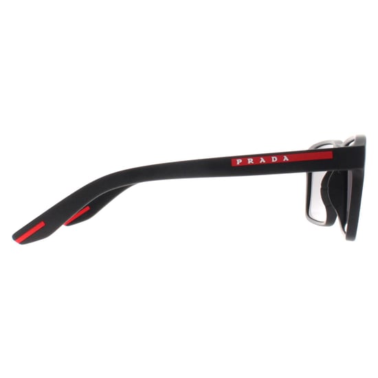 Prada Sport Rechthoek Heren Zwart Rubber Donkergrijs Gepolariseerd PS05YS - Image 4