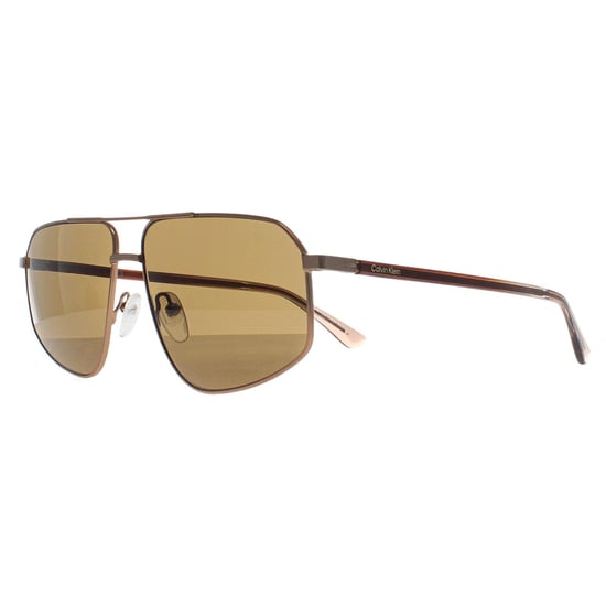 Calvin Klein Aviator Heren Mat Amber Goud Bruin CK23126S - Image 2