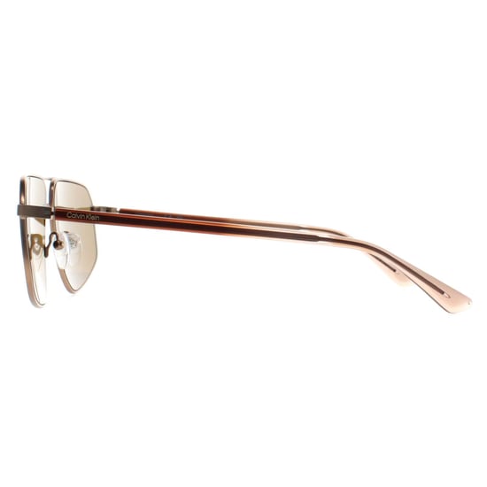 Calvin Klein Aviator Heren Mat Amber Goud Bruin CK23126S - Image 3