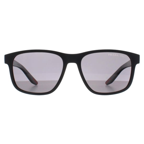 Prada Sport Rechthoek Heren Zwart Rubber Donkergrijs Gepolariseerd PS06YS - Image 1