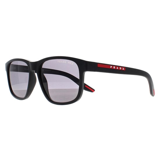 Prada Sport Rechthoek Heren Zwart Rubber Donkergrijs Gepolariseerd PS06YS - Image 2