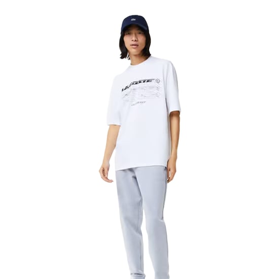 Lacoste Heren Biologisch Katoen Losjes T-shirt (Wit) - Image 3