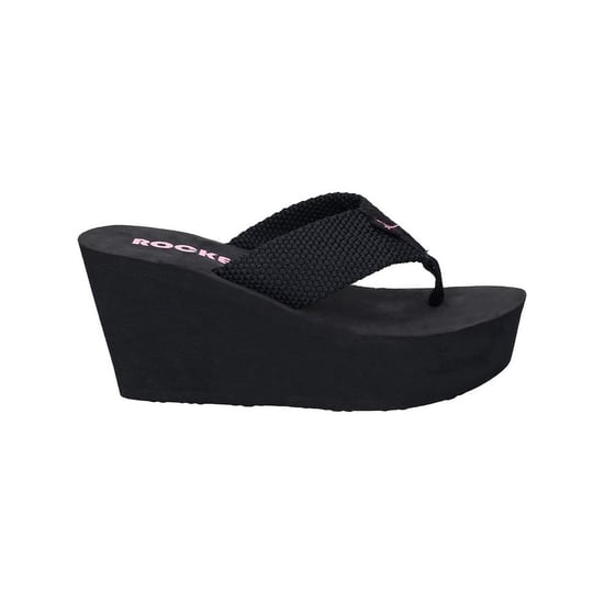 Rocket Dog Dames/dames duikers Webbing Slip On Wedge Sandalen (Zwart) - Image 1
