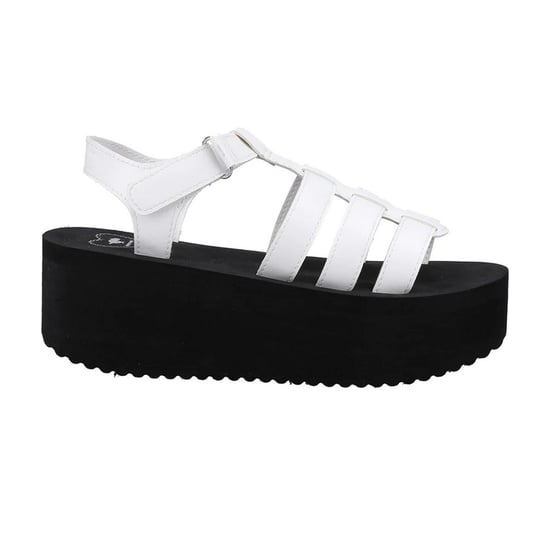 Rocket Dog Dames/Dames Helio Terrence Wedge Sandalen (Wit/zwart) - Image 1