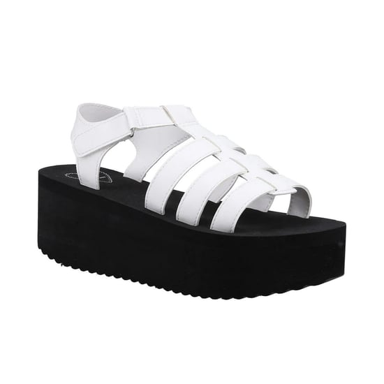 Rocket Dog Dames/Dames Helio Terrence Wedge Sandalen (Wit/zwart) - Image 4