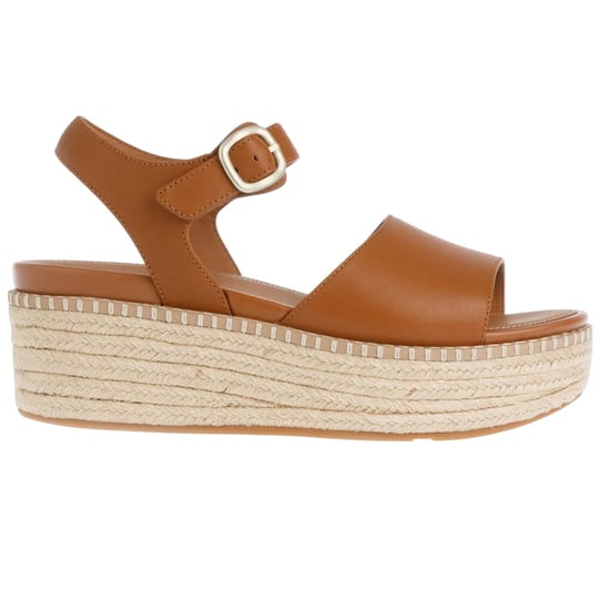 FitFlop Dames/Dames Eloise Leather Backstrap Wedge Espadrilles (Tan) - Image 1