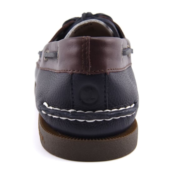 Sperry Authentic Original 2 Eye Leren Heren Bootschoenen In Marineblauw/Wit/Bruin - Image 4