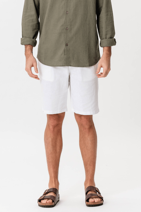 Linnen shorts - Wit - Image 1