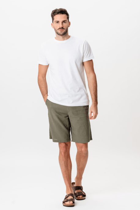 Linnen shorts - Leger - Image 4
