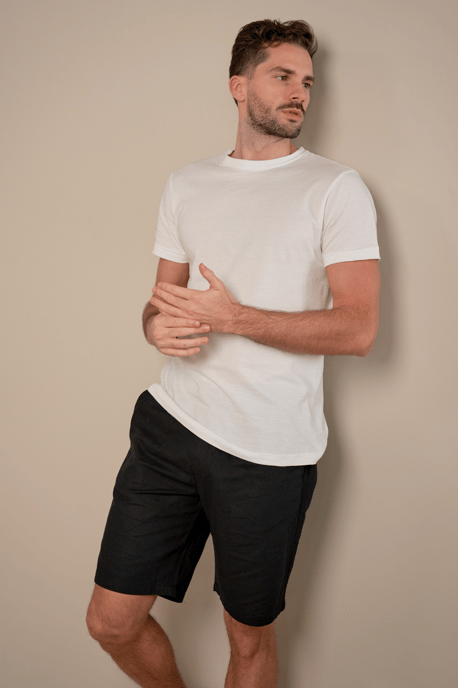 Linnen shorts - zwart - Image 2