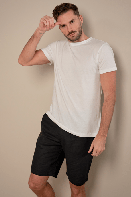 Linnen shorts - zwart - Image 3