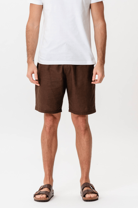 Linnen shorts - Koffie - Image 3