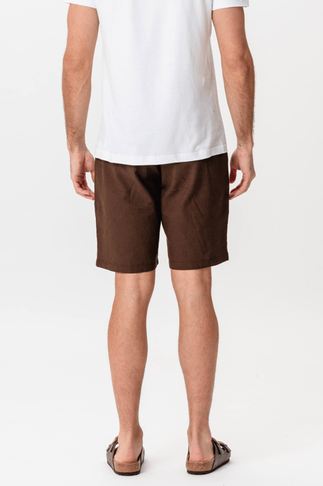 Linnen shorts - Koffie - Image 4